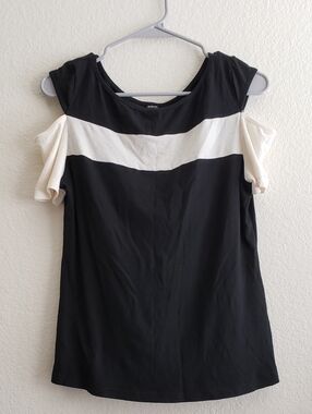 Women's Cold Shoulder Black Top